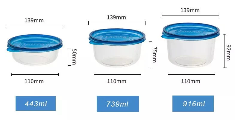 360ml 450ml 443ml 739ml 916mltakeout Disposable Clear Round Plastic Cake Box with Lids for Bakery Food Container