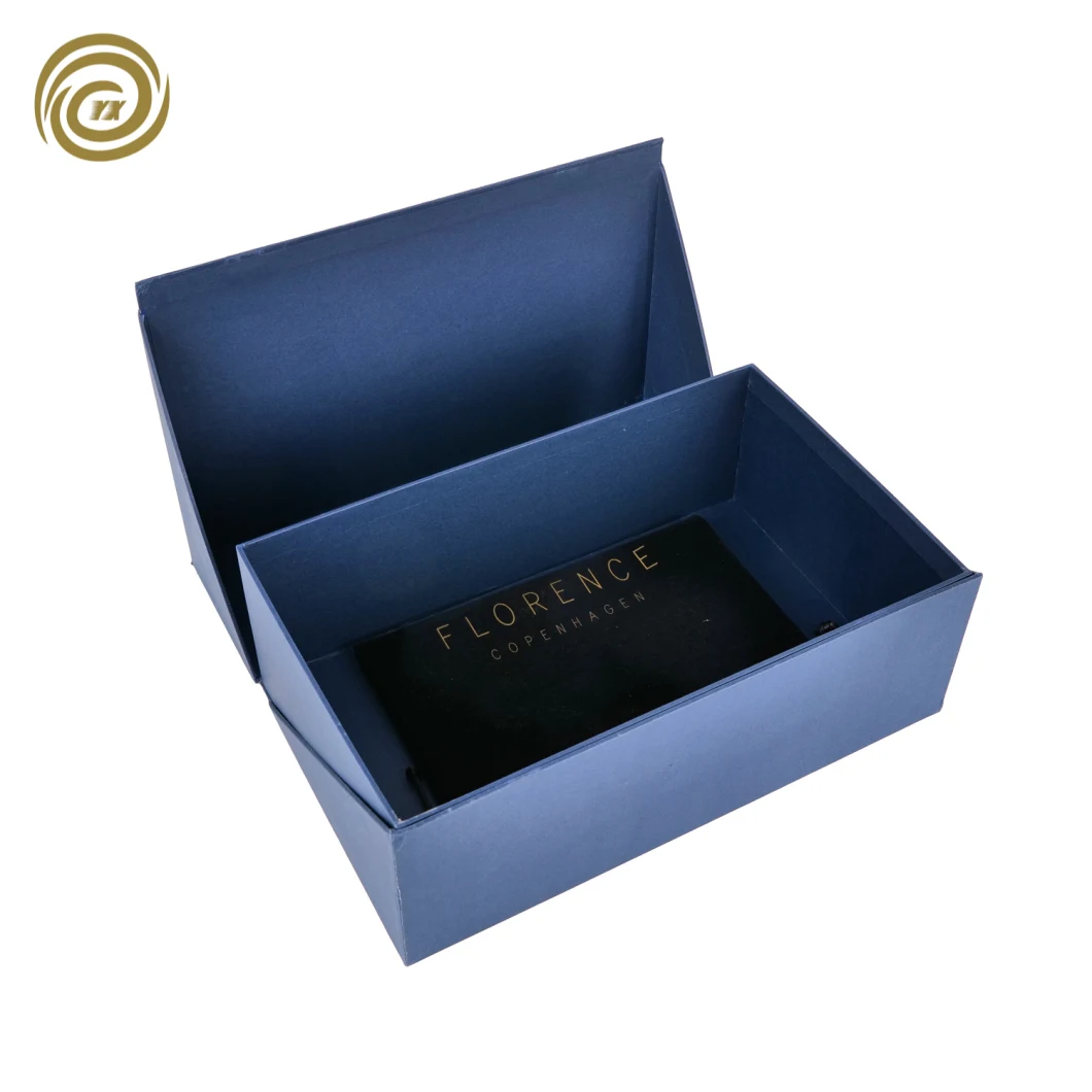 Blue Magnet Close Shoe Box Gift Box with Velvet Bag Packaging